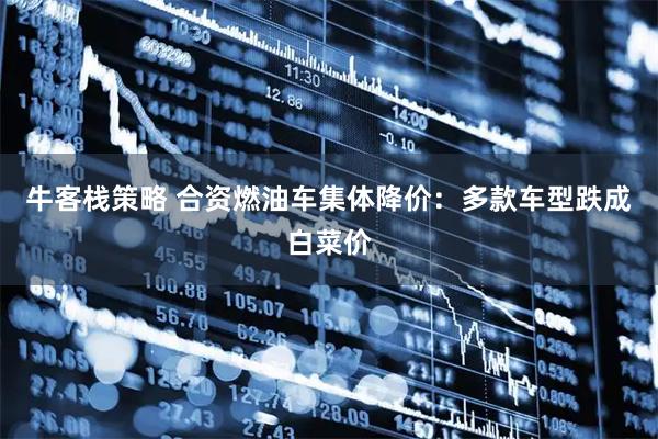 牛客栈策略 合资燃油车集体降价：多款车型跌成白菜价